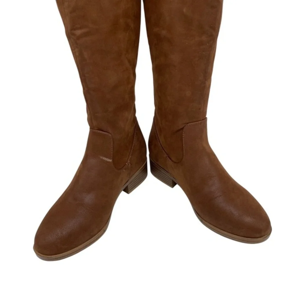 MIA Women's Carsyn‎ Faux Leather Zip Over The Knee Boots Size 4.5M